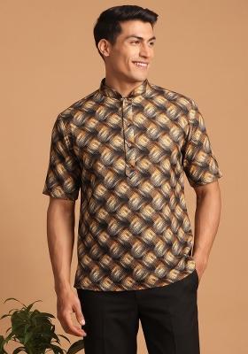Multicolor Printed Cotton Kurta For Men