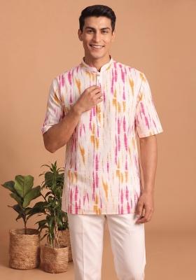 Multicolor Printed Cotton Kurta For Men