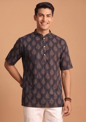 Multicolor Printed Cotton Kurta For Men