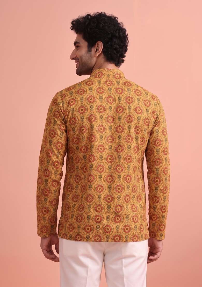 Multicolor Printed Cotton Kurta For Men - Indya