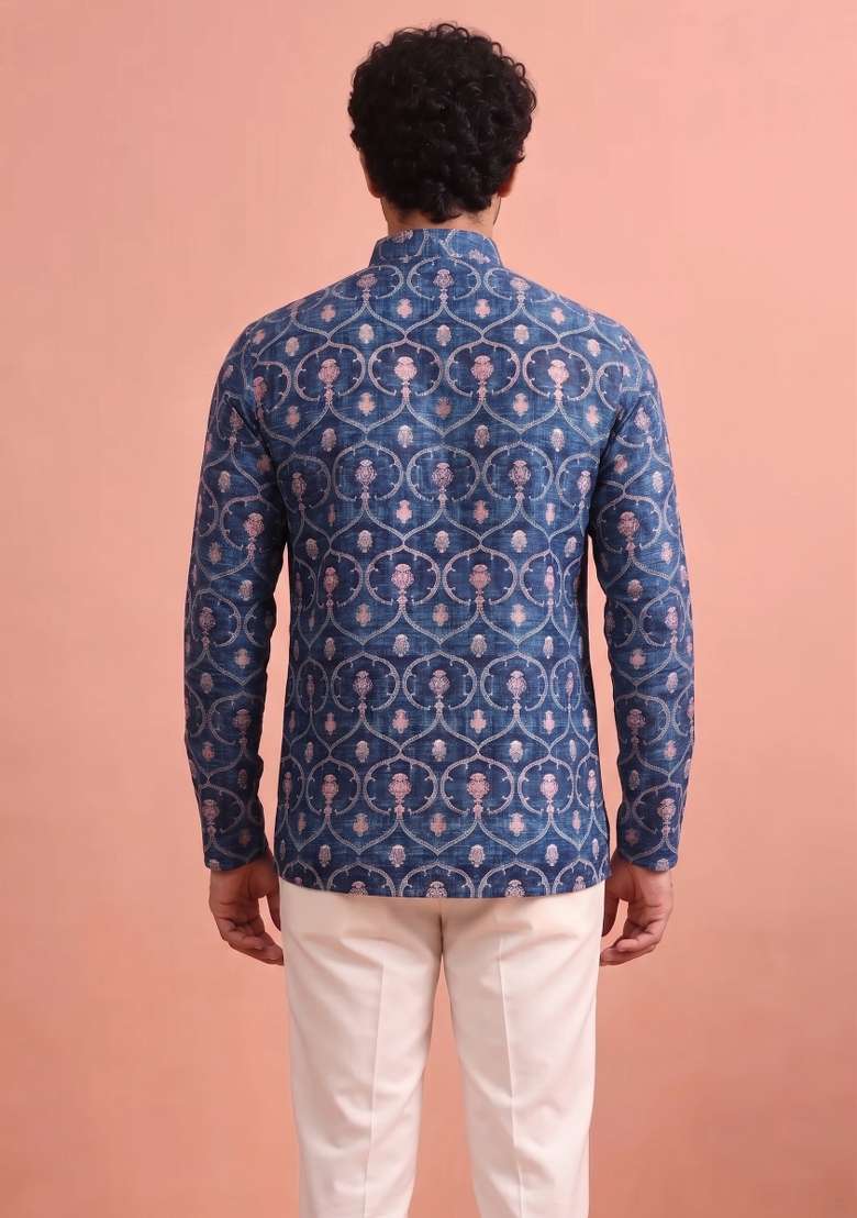 Multicolor Printed Cotton Kurta For Men - Indya
