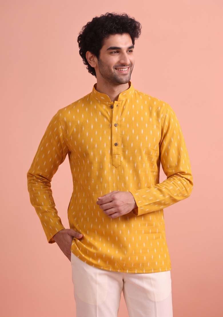 Multicolor Printed Cotton Kurta For Men - Indya