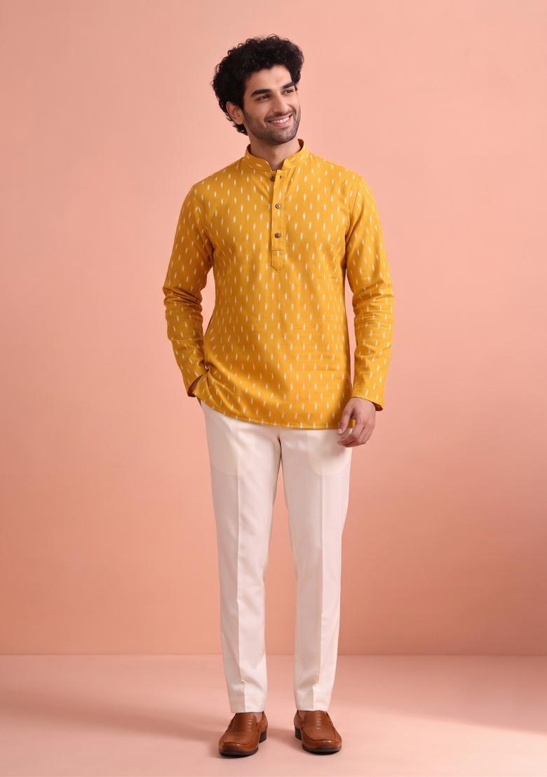 Multicolor Printed Cotton Kurta For Men - Indya