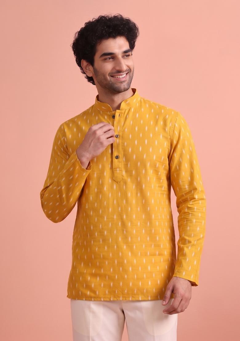 Multicolor Printed Cotton Kurta For Men - Indya