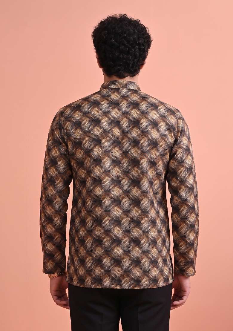 Multicolor Printed Cotton Kurta For Men - Indya