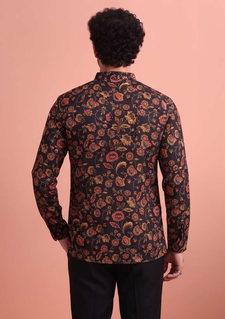 Multicolor Printed Cotton Kurta For Men - Indya