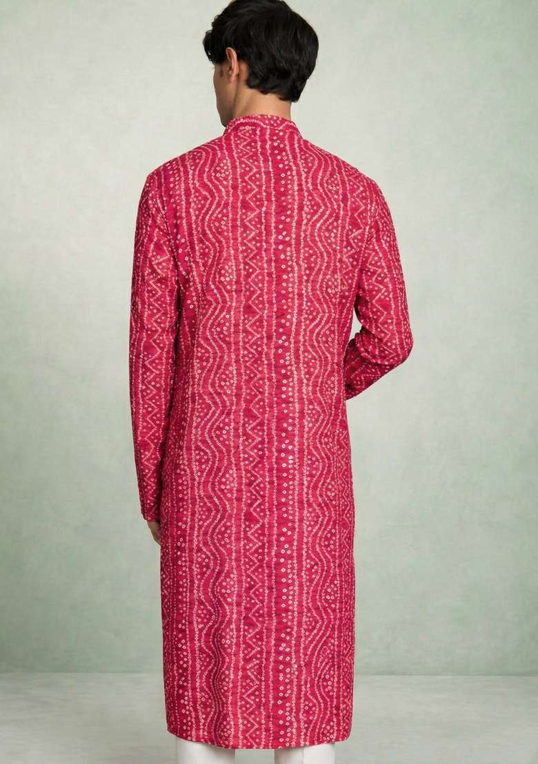 Rani Printed Cotton Kurta Set For Men - Indya