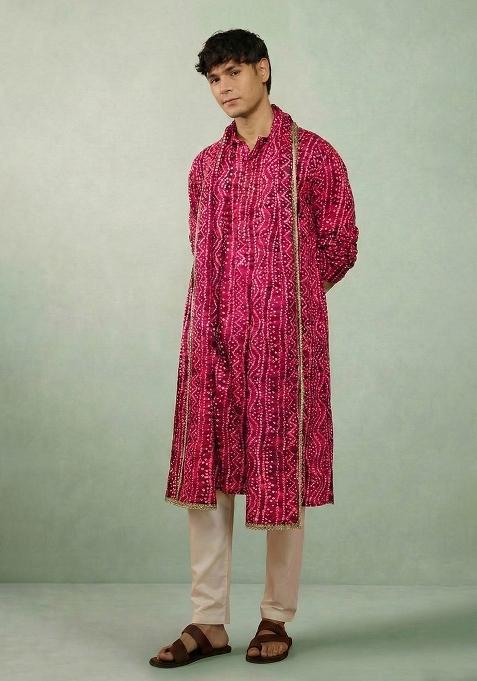 Rani Printed Cotton Kurta Set For Men