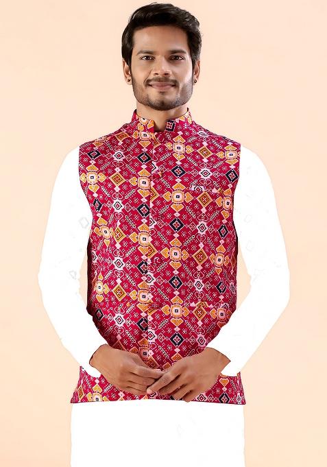 Rani Printed Cotton Waistcoat For Men