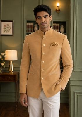 Chiku Solid Velvet Jodhpuri For Men