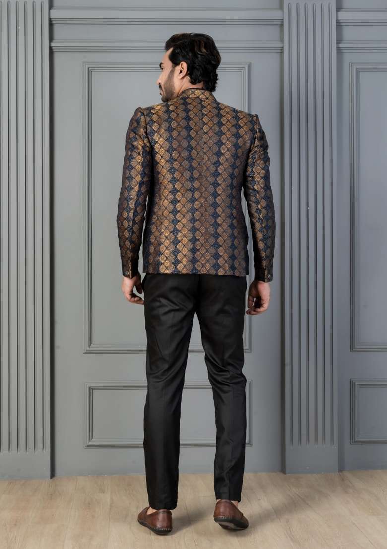 Yellow Embroidery Silk Sherwani Set For Men - Indya