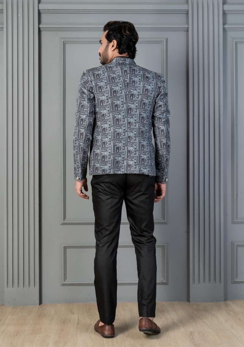 Green Embroidery Silk Sherwani Set For Men - Indya