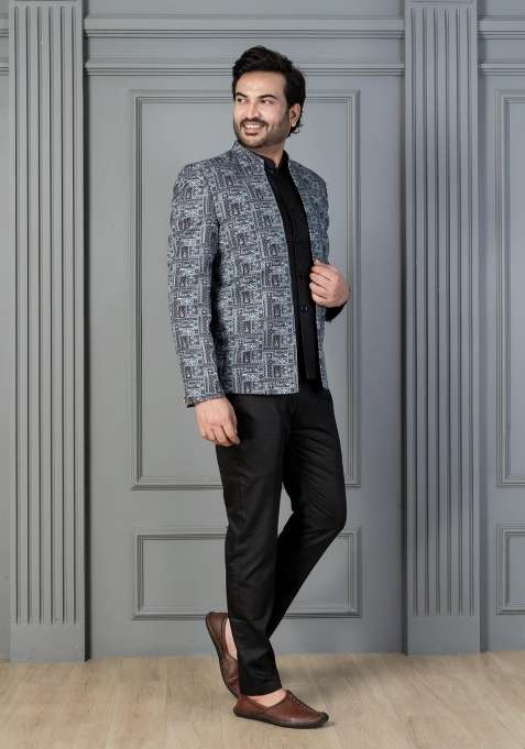 Green Embroidery Silk Sherwani Set For Men