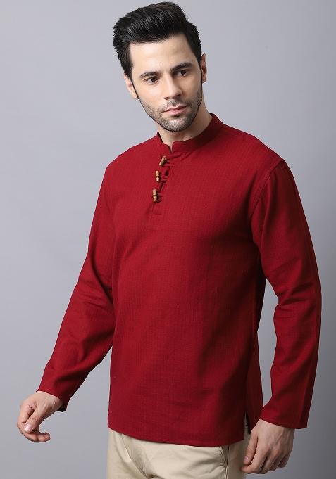 Black Solid Linen Blend Nehru Jacket For Men