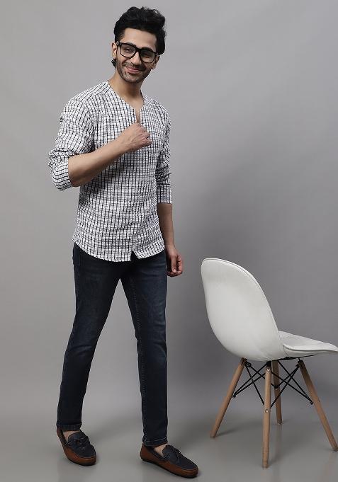 Multicolor Solid Cotton Kurta For Men