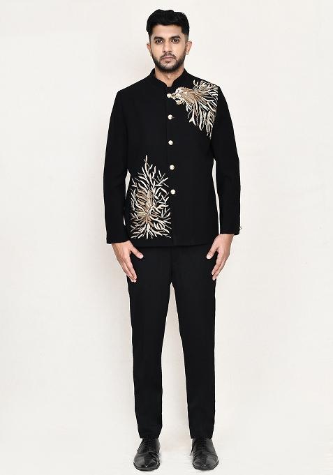 Black Lion Work Polyester Suit Set For Men