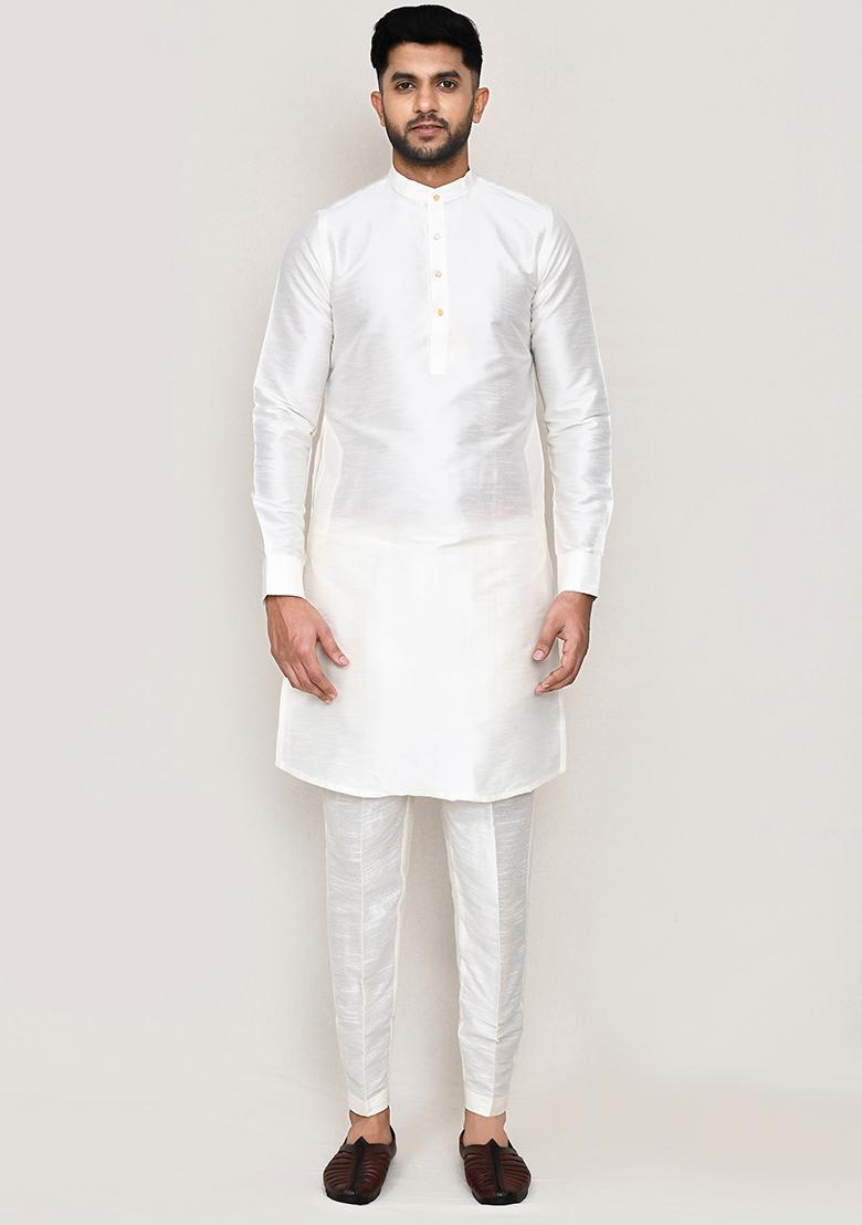 Orange Thread Work Cotton Nehru Jacket  For Men