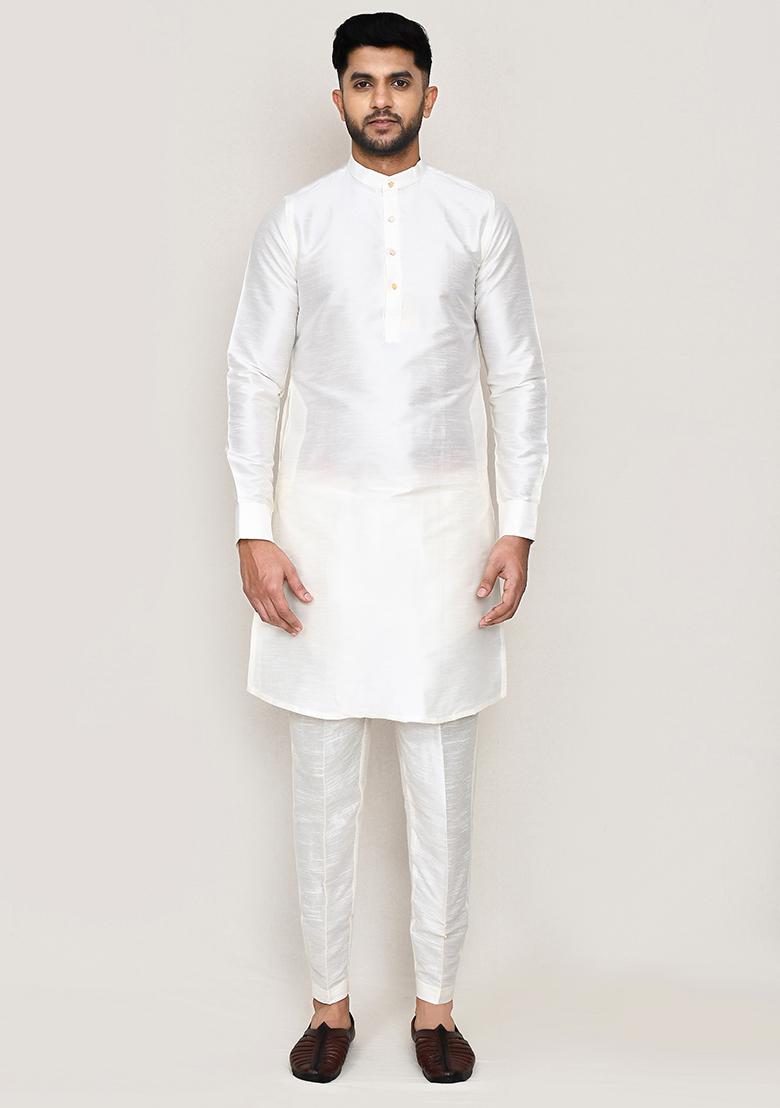Light Grey Jacquard Jacquard Silk Nehru Jacket For Men
