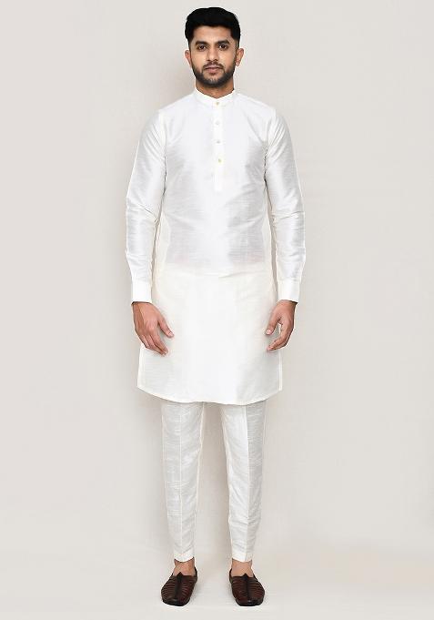 Light Grey Jacquard Jacquard Silk Nehru Jacket For Men