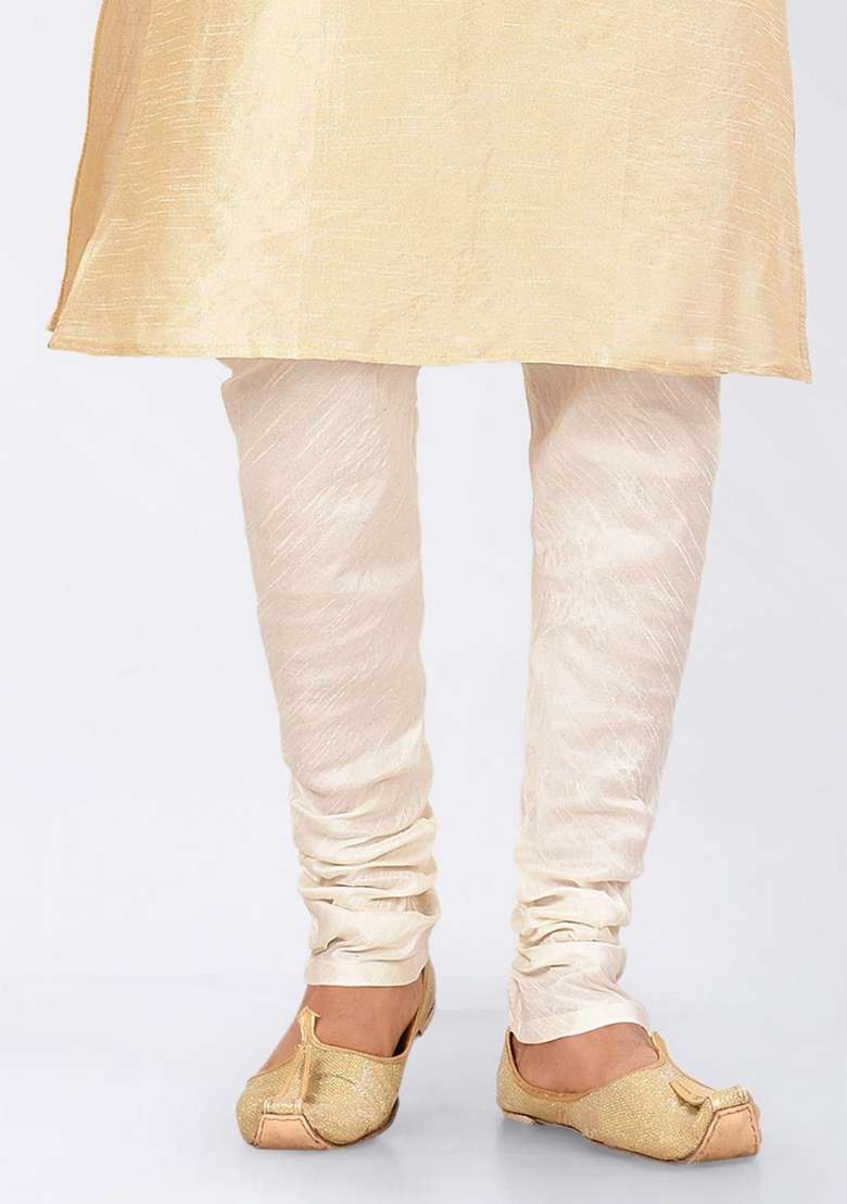 Peach Solid Art Silk Blend Nehru Jackets Set For Men - Indya