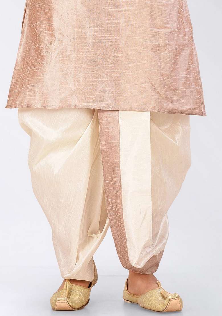 Light Brown Solid Art Silk Blend Nehru Jackets Set For Men - Indya