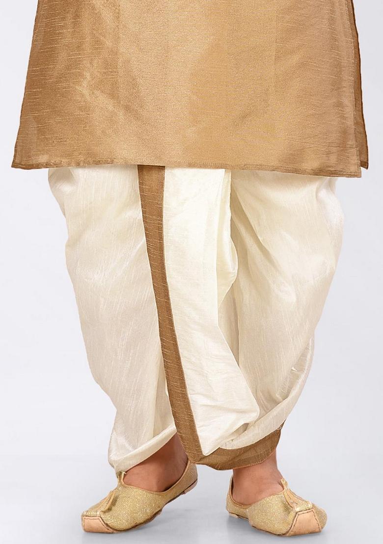 Chikoo Brown Solid Art Silk Nehru Jackets Set For Men - Indya