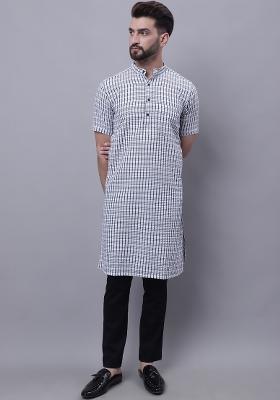 Multi Plain Pure Cotton Kurta For Men