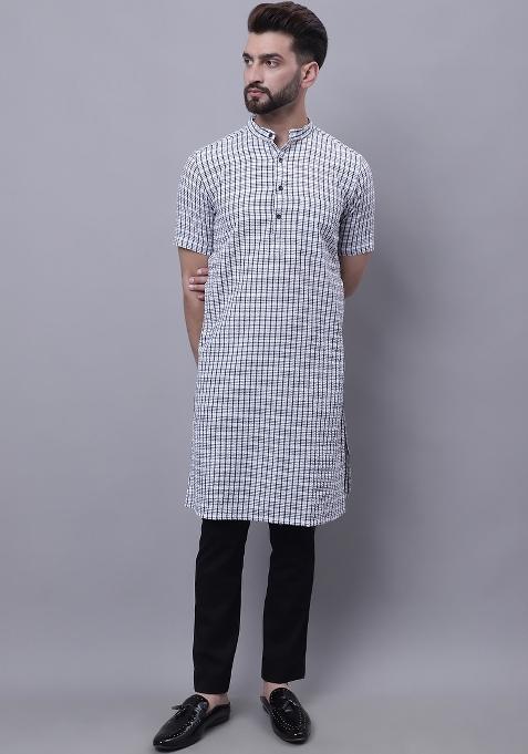 Multi Plain Pure Cotton Kurta For Men