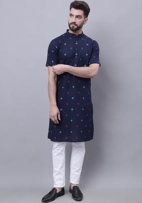 Yellow Plain Pure Cotton Kurta For Men