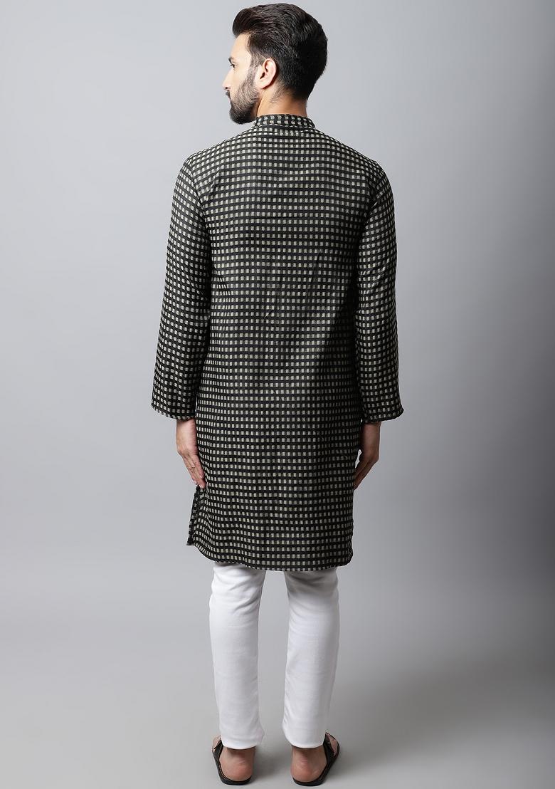 Brown Plain Pure Cotton Kurta For Men