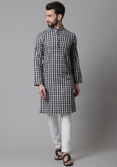 Multi Plain Pure Cotton Kurta For Men