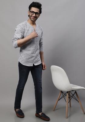 Multi Plain Pure Cotton Kurta For Men