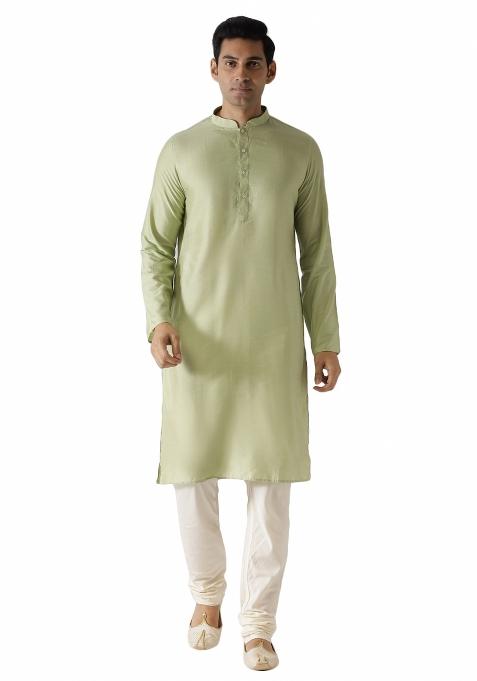Yellow Solid Cotton Blend Nehru Jacket Set For Men