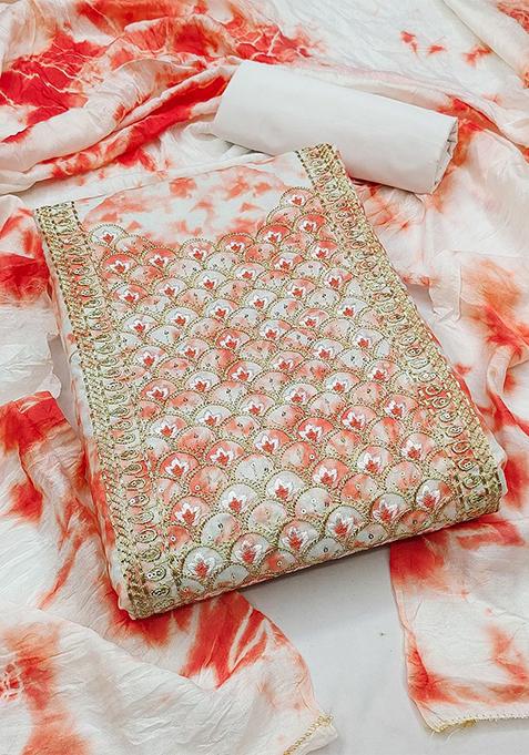 White Embroidered Poly Blend Kurta Set