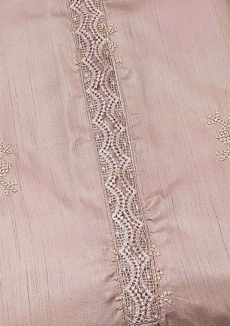Peach Embroidered Poly Blend Kurta Set - Indya