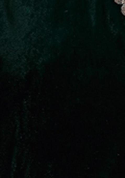 Dark Green Embroidered Pure Velvet Anarkali Kurta Set