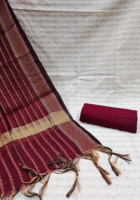 White Solid Pure Cotton Kurta Set