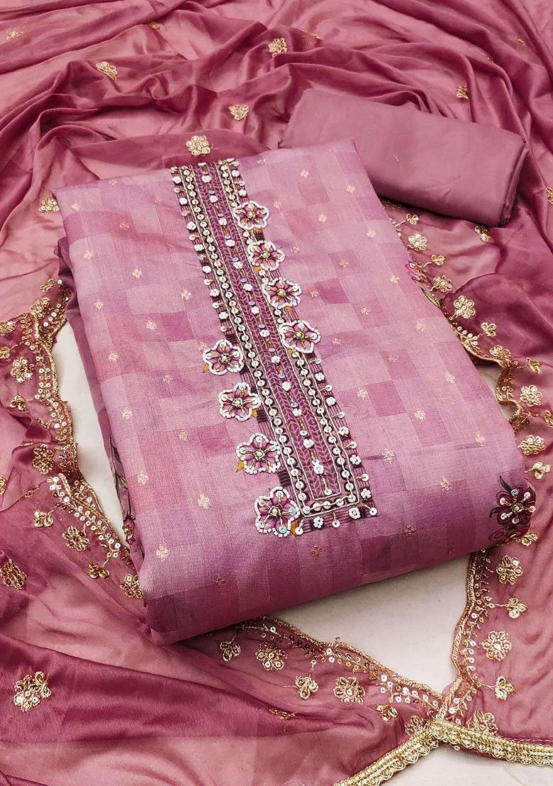 Pink Jacquard Poly Straight Kurta Set - Indya