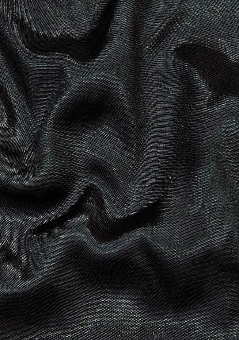 Black Sequin Embroidered Cotton Kurta Set - Indya