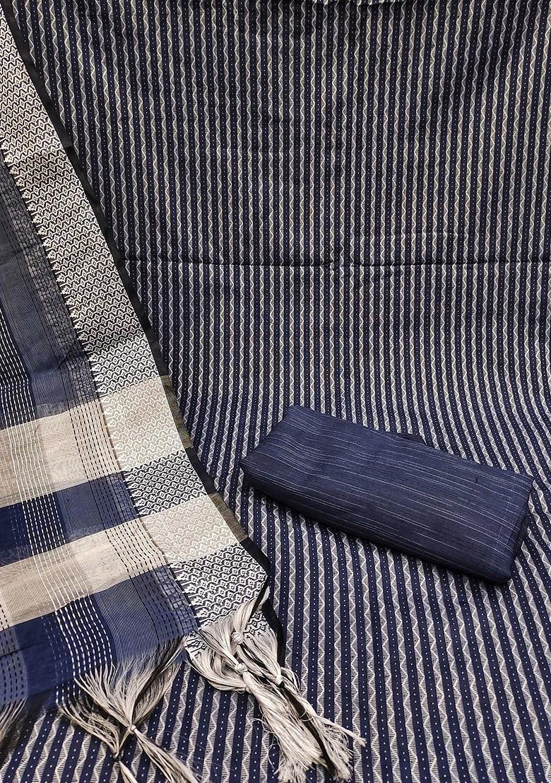 Blue Solid Pure Cotton Kurta Set