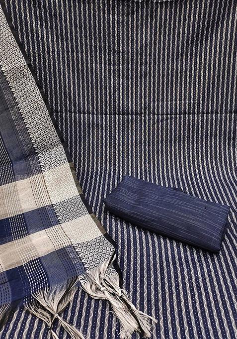 Blue Solid Pure Cotton Kurta Set