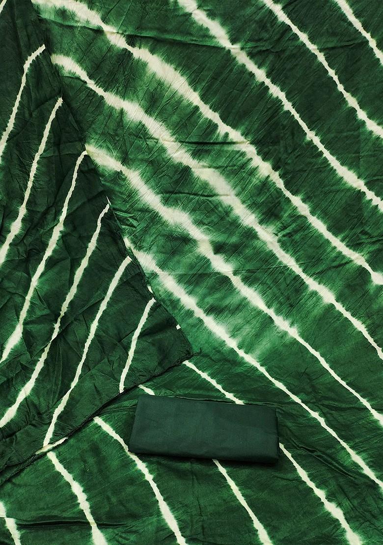 Green Leheriya Print Cotton Kurta Set - Indya