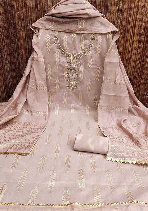 Purple Woven Poly Blend Kurta Set