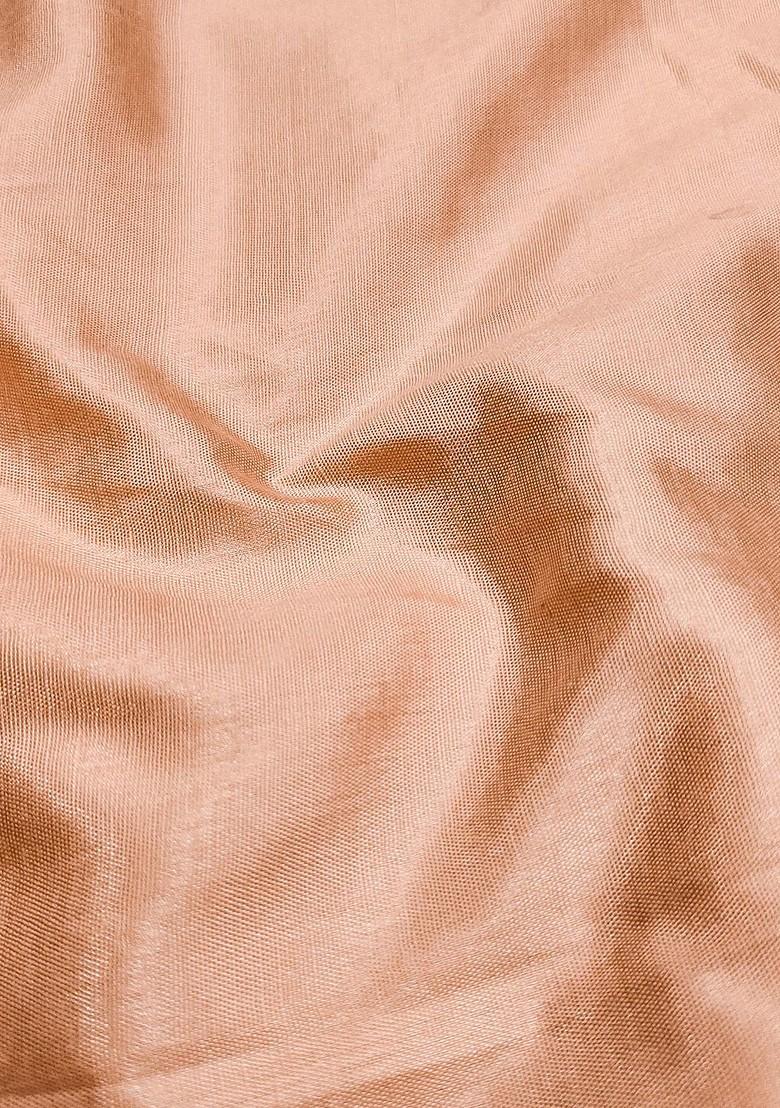 Peach Embellished Organza Kurta Set - Indya