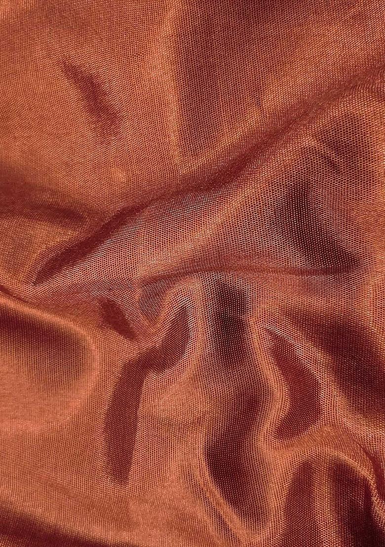 Brown Embellished Organza Kurta Set