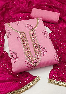 Fluorescent Green Embroidered Poly Blend Kurta Set