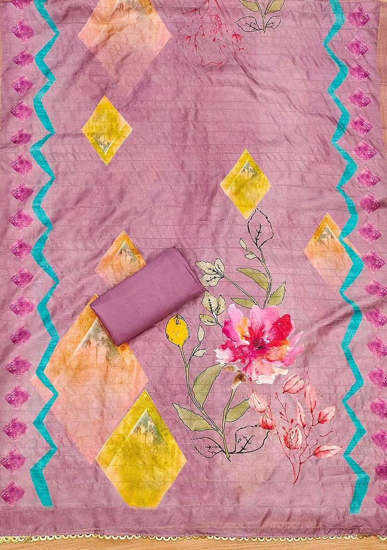Purple Embroidered Poly Blend Kurta Set - Indya
