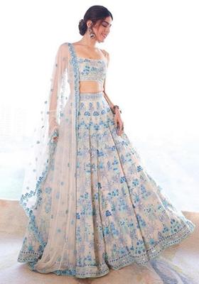 Multicolor Sequin Embroidered Faux Georgette Lehenga Set