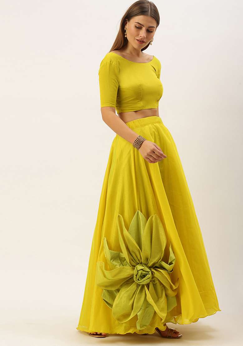 Parrot Embroidered Rajwadi Chanderi Silk Lehenga Set - Indya