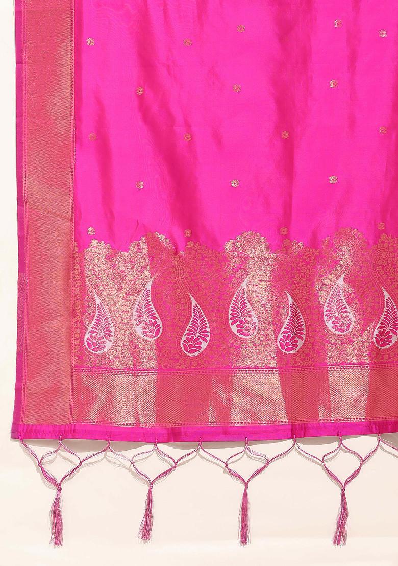 Navy Blue Zari Woven Embroidered Lehenga Set